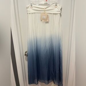 GIUSY SILK BLEND OMBRÉ MAXI SKIRT LARGE BNWT
